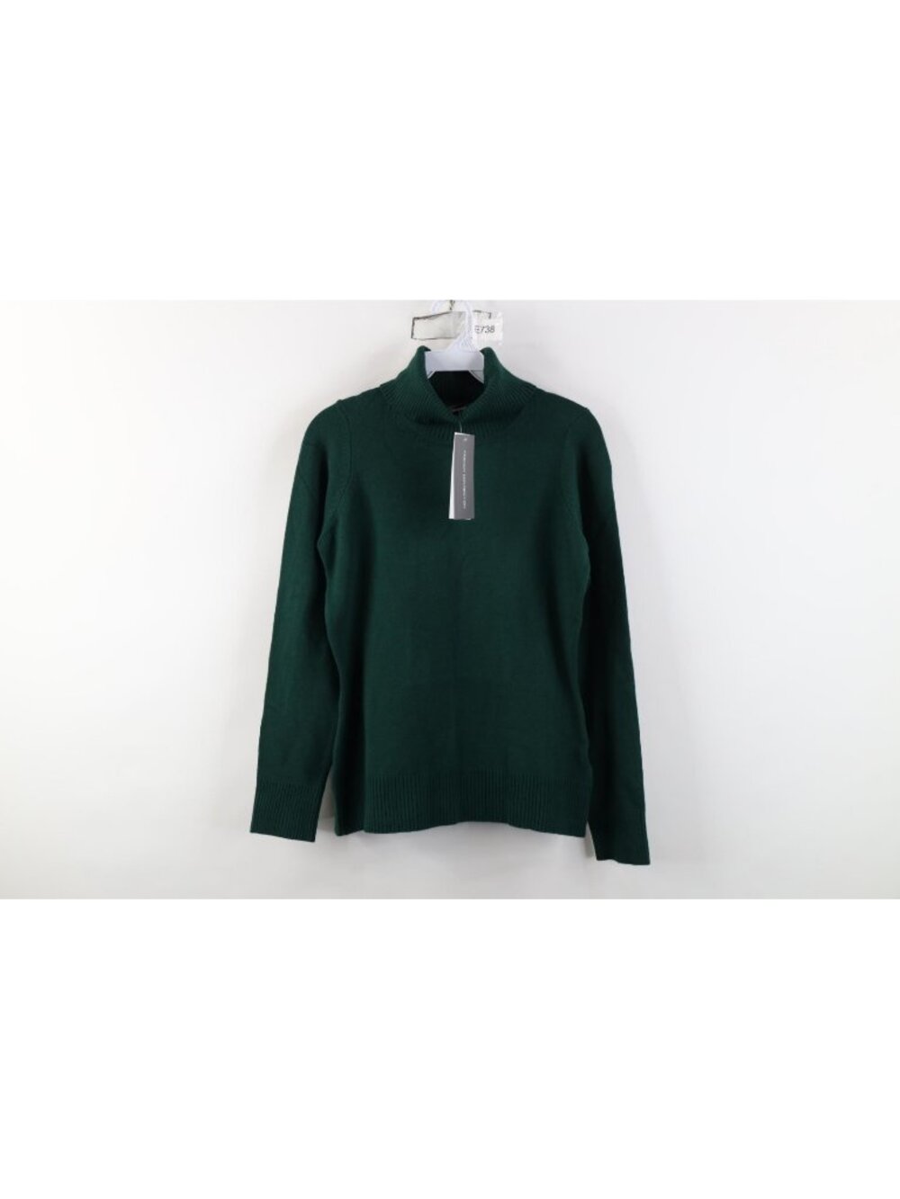 New French Connection FCUK Womens Medium Blank Knit Turtleneck Sweater Green